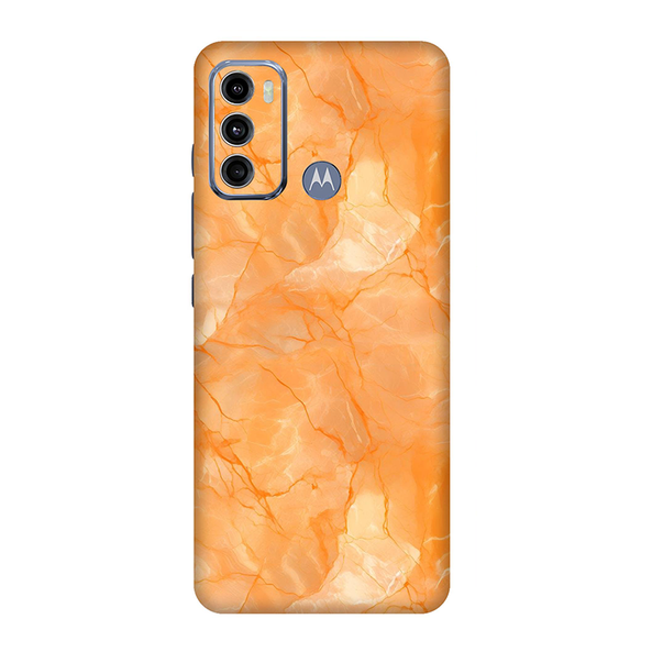 Motorola G Series Orange Marble Mobile Skin