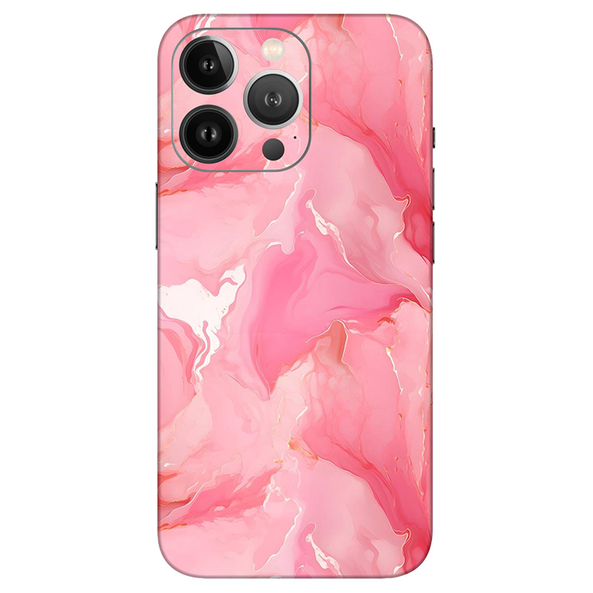 Iphone 12 Series Salmon Pink Marble Mobile Skin