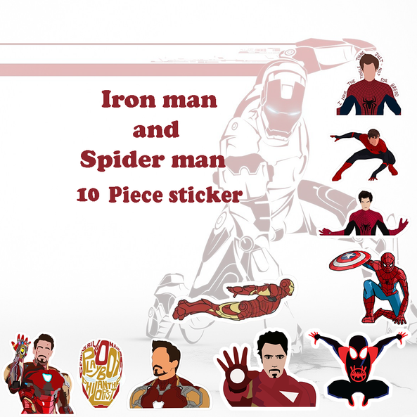 Ironman and Spiderman Sticker Bundle